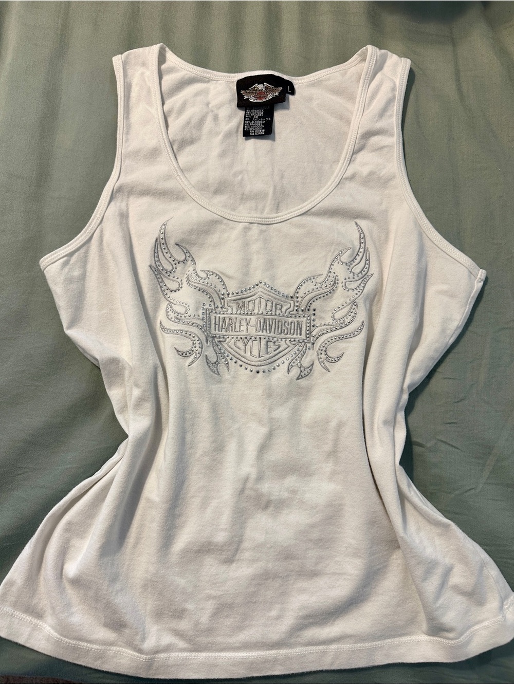 White Harley Davidson bling tank